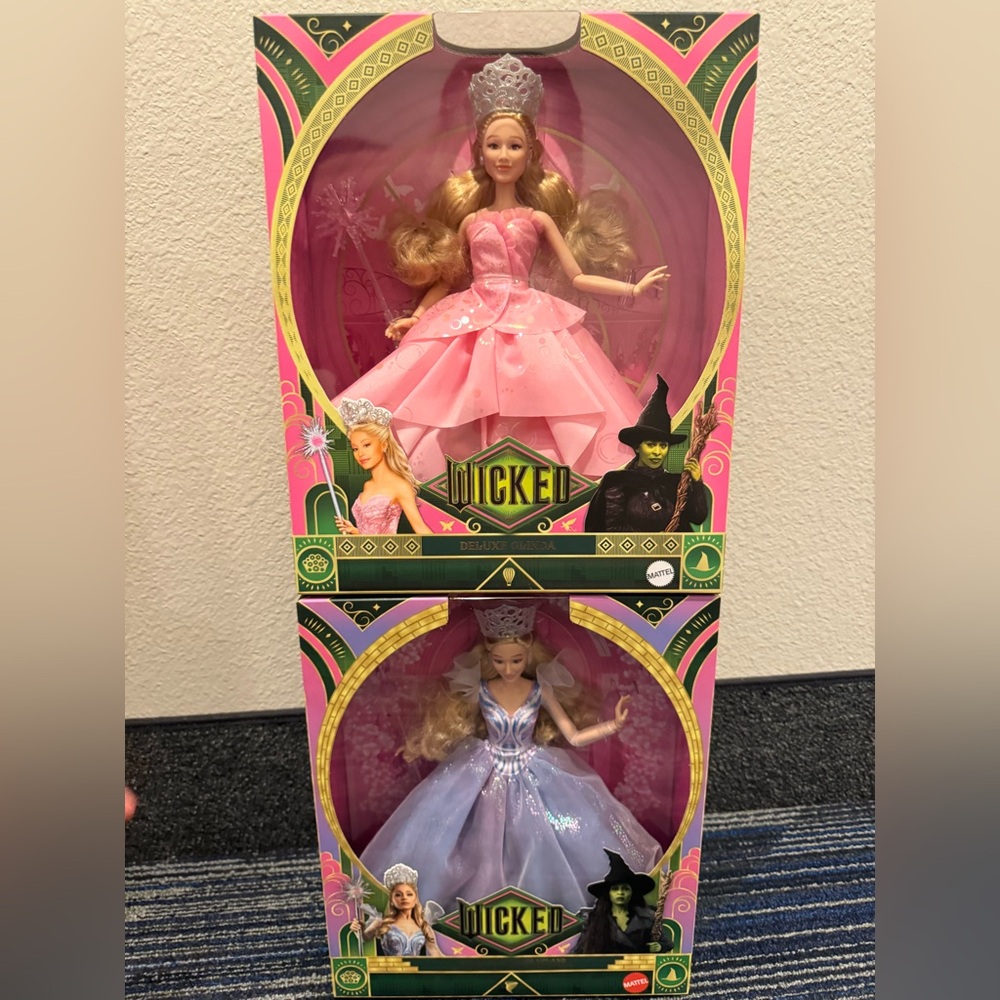 Mattel Deluxe/Enchanting Glinda Wicked & Wicked for Good Dolls (2 dolls) NWB